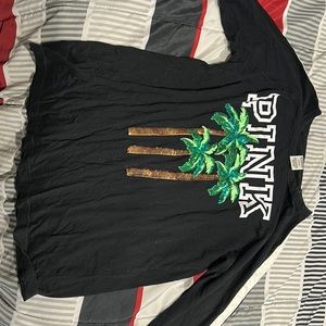 Victoria’s Secret/ PINK thin long sleeve with palm trees